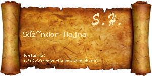 Sándor Hajna névjegykártya