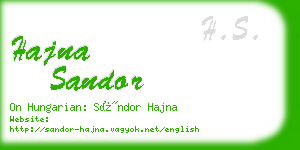 hajna sandor business card